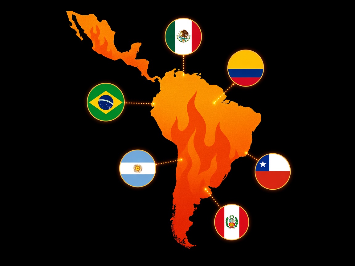 LATAM markets with regional country flags